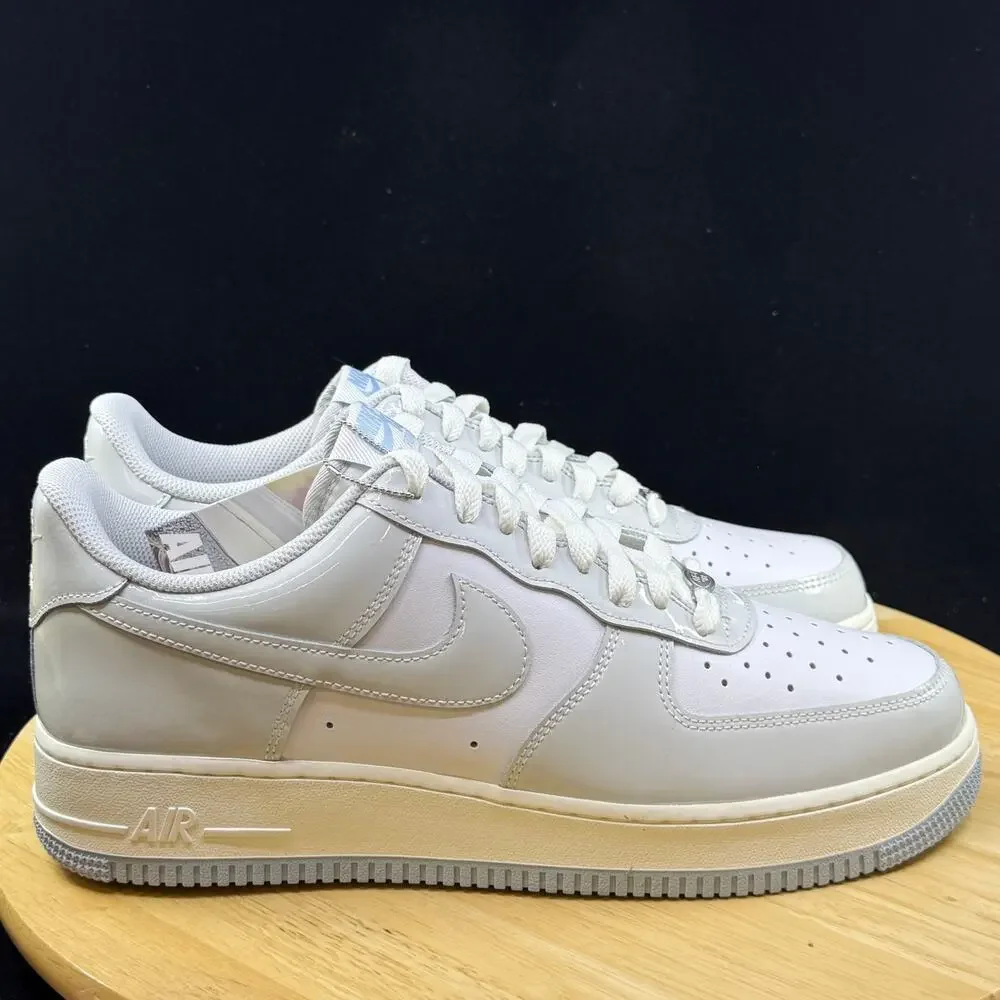 Nike Air Force 1 '07 Size 10 White Photon Dust Sail Patent Leather IH4461 100 - Picture 5 of 9